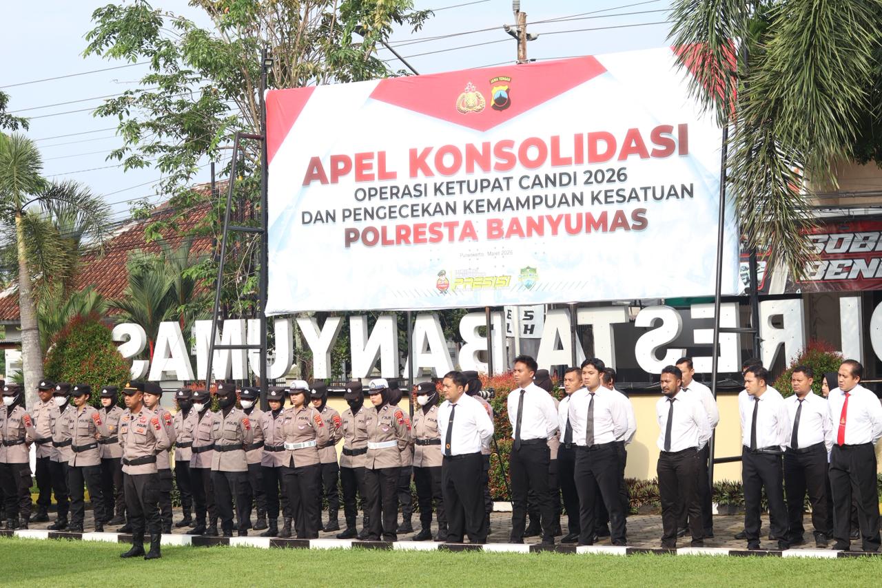 Wakapolresta Pimpin Apel Konsolidasi, OKC 2026 di Banyumas Berlangsung Aman Terkendali